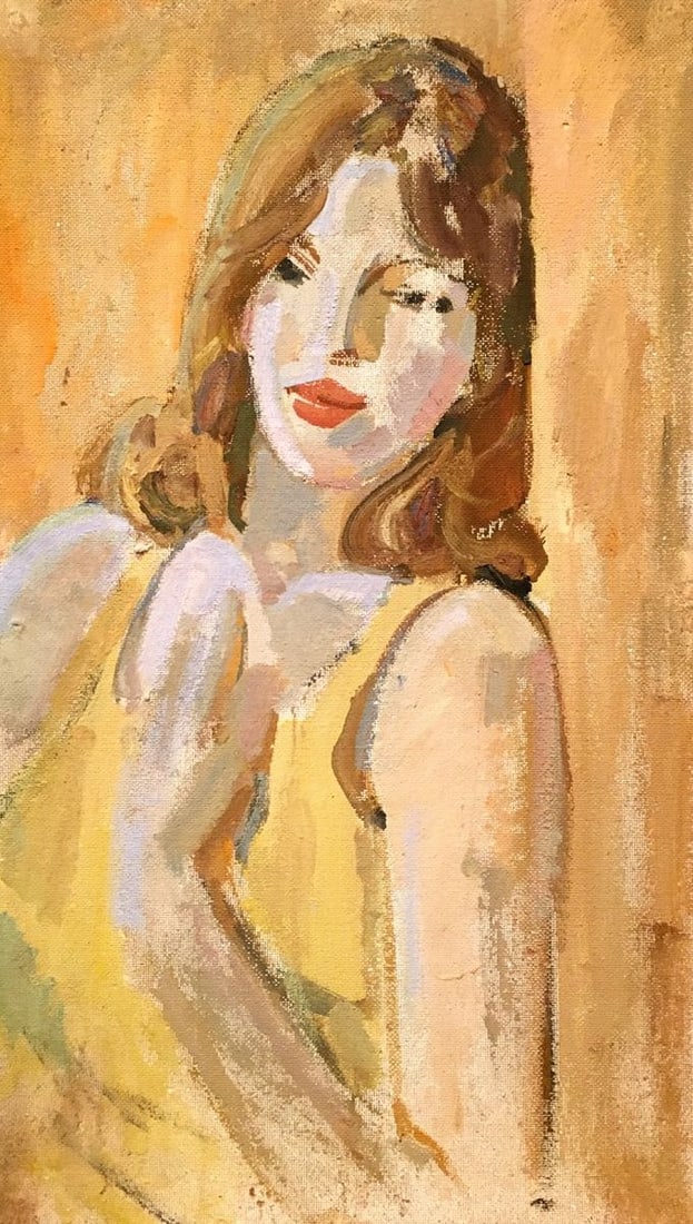 Double oil painting Portrait of a girl: Title: Double oil painting Portrait of a girl Description: NoVerne 6 *** ABOUT THIS PAINTING *** * TITLE: "Portrait of a girl" - double painting * ARTISTS: Western European artist of the first half of