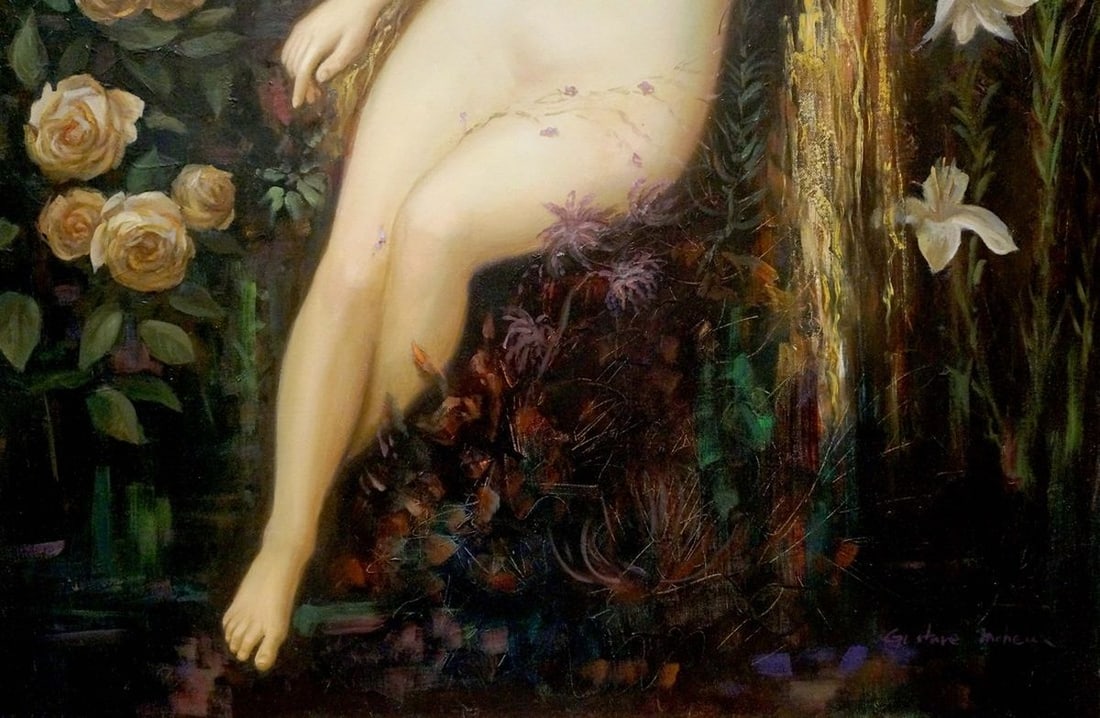Oil painting Portrait of a naked girl Gustave Moneux - 5