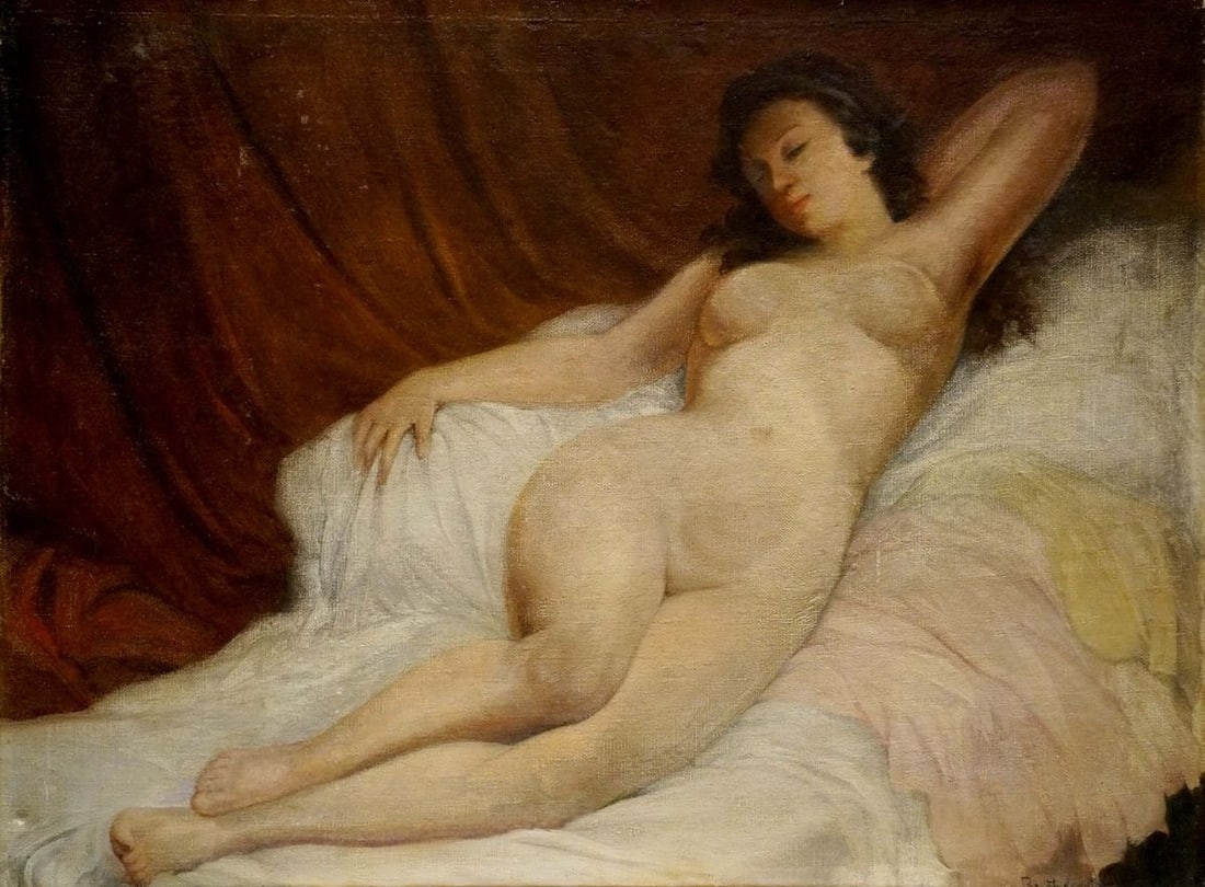 Oil painting Portrait of a naked lying girl Butteroth Rot: Title: Oil painting Portrait of a naked lying girl Butteroth Rot Description: NoVerne 38 *** ABOUT THIS PAINTING *** * TITLE: "Portrait of a naked lying girl" * ARTISTS: Butteroth Rot * SIZE: 61x80