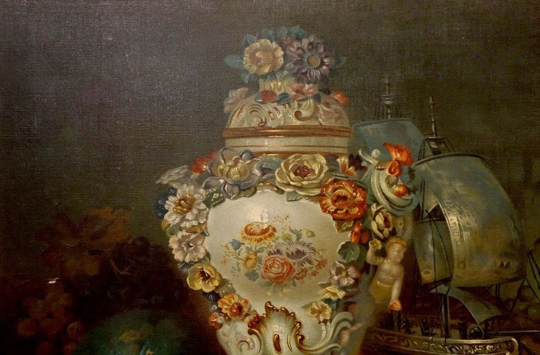 Oil painting A sweet table is set - 3