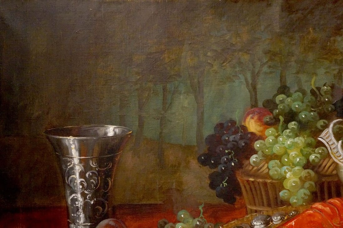 Oil painting Shrimp on the table Eduard Huber-Andorf - 3