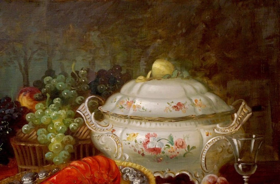 Oil painting Shrimp on the table Eduard Huber-Andorf - 4
