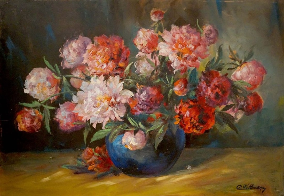 Oil painting Bouquet of flowers Charles Wittmann: Title: Oil painting Bouquet of flowers Charles Wittmann Description: NoVerne 49 *** ABOUT THIS PAINTING *** * TITLE: "Bouquet of flowers" * ARTISTS: Charles Wittmann * SIZE: 68x98 cm/'26.77x38.58 inch