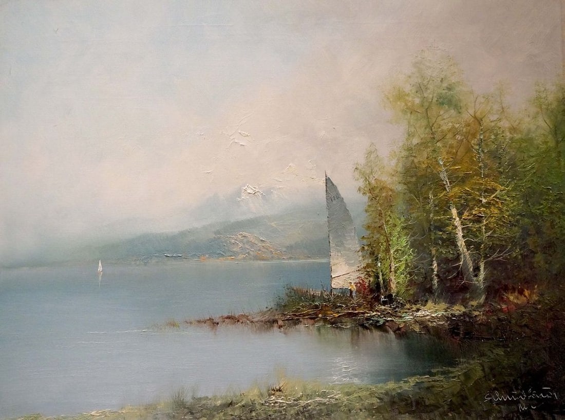 Oil painting Shore landscape H. Schumacher: Title: Oil painting Shore landscape H. Schumacher Description: NoVerne 77 *** ABOUT THIS PAINTING *** * TITLE: "Shore landscape" * ARTISTS: H. Schumacher * SIZE: 60x80 cm/'23.62x31.49 inches' *