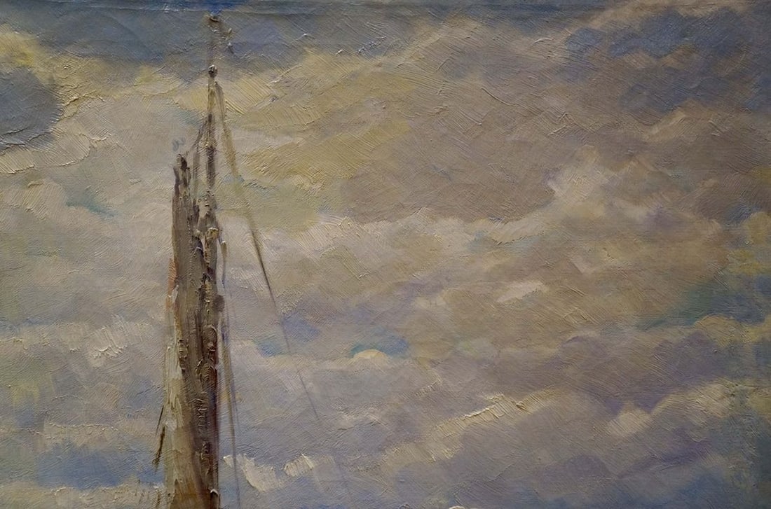 Oil painting Boats in the port - 4