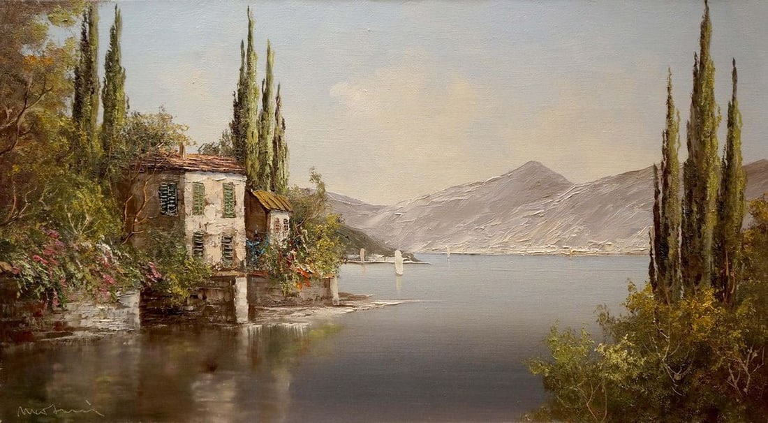 Oil painting House by the shore Bruno Martini (1 of 8)