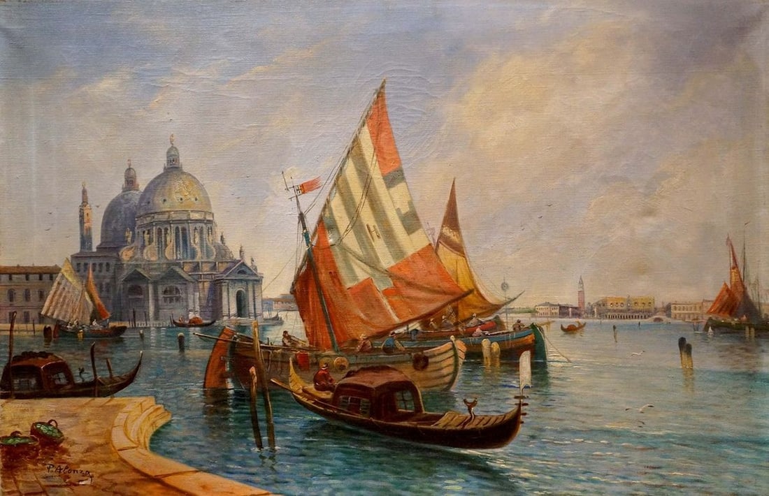 Oil painting The ships are back P. Alonza (1 of 8)
