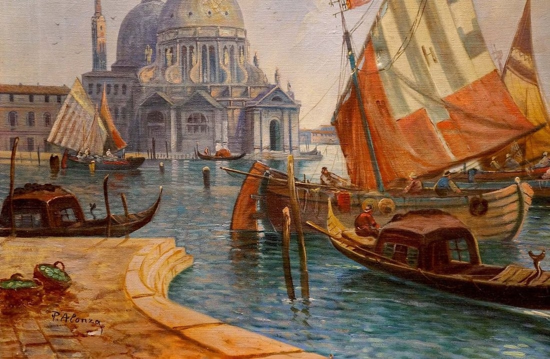Oil painting The ships are back P. Alonza - 2