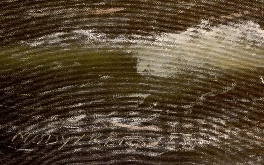 Oil painting Landscape with a ship Mody Kersler - 6