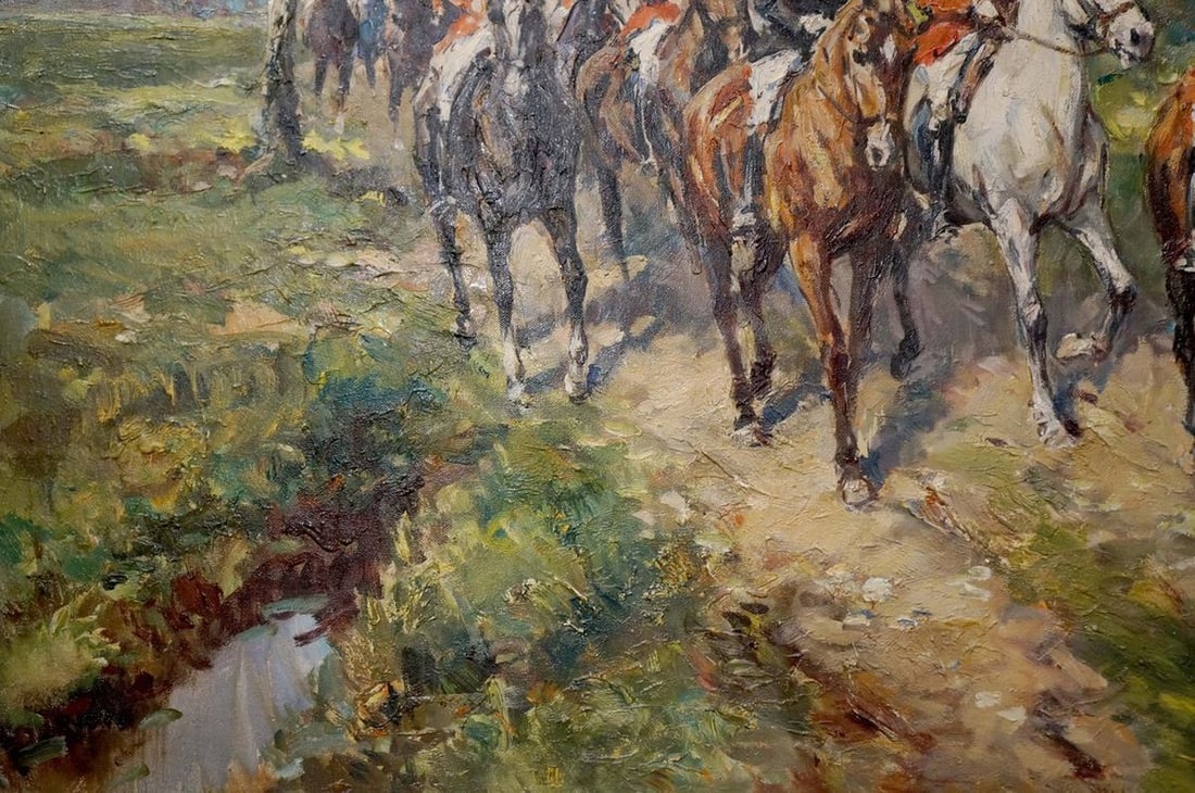Oil painting Soldiers on the road Faust - 2