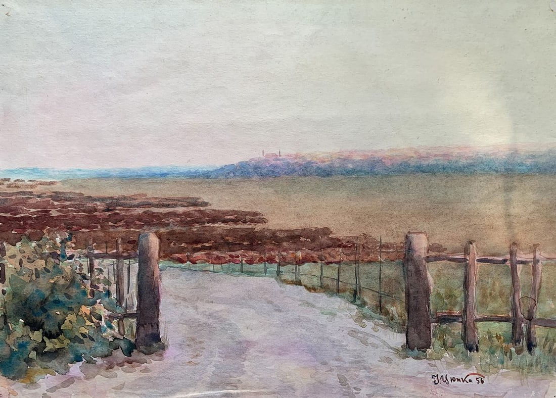 Watercolor painting The road into the distance Ivan Tsyupka: Title: Watercolor painting The road into the distance Ivan Tsyupka Description: 1791*** ABOUT THIS PAINTING **** TITLE: "The road into the distance"* ARTISTS: Ivan Kirillovich Tsyupka* SIZE: 30x41 cm/