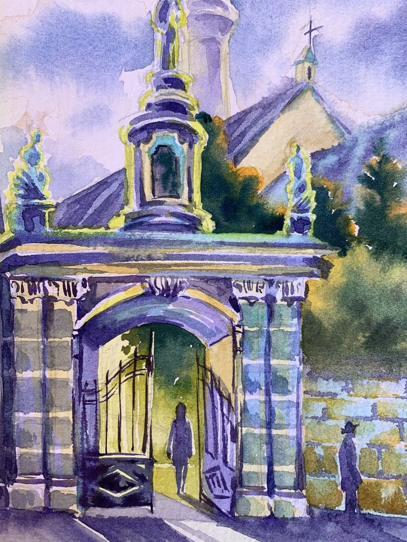 Watercolor painting To the temple Svetlana Gramm - 10