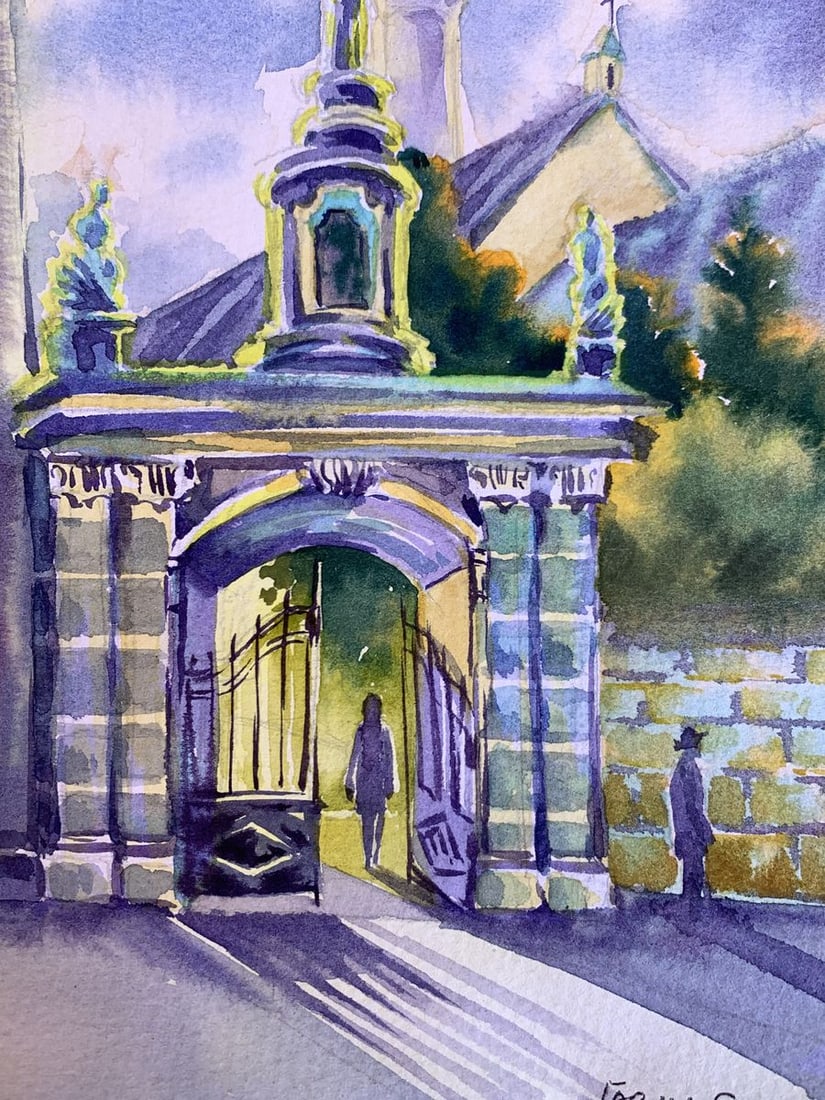 Watercolor painting To the temple Svetlana Gramm - 8