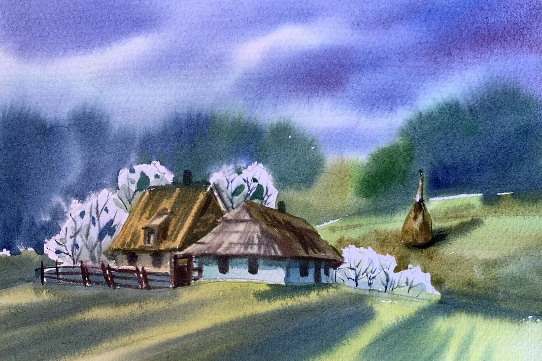 Pastel painting Quiet village Svetlana Gramm (1 of 12)