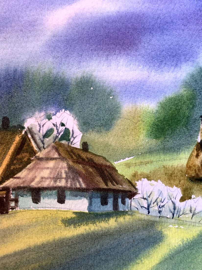 Pastel painting Quiet village Svetlana Gramm - 6