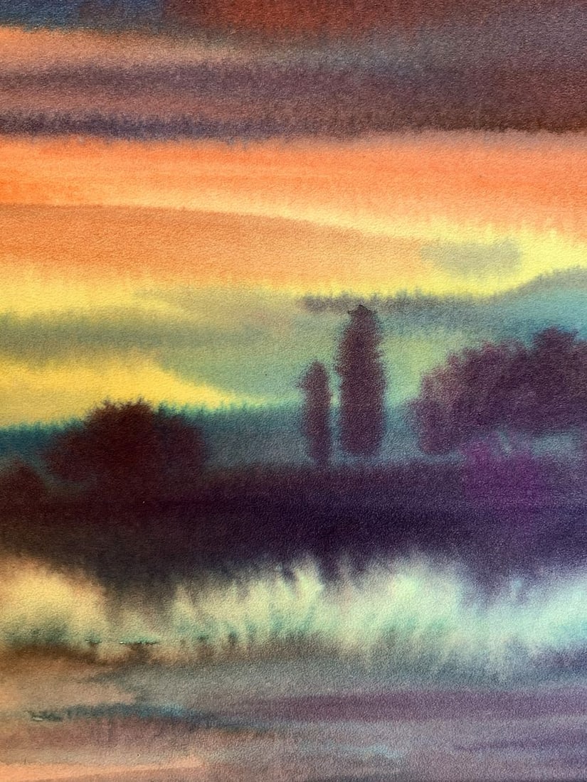 Watercolor painting Colorful evening Svetlana Gramm - 9