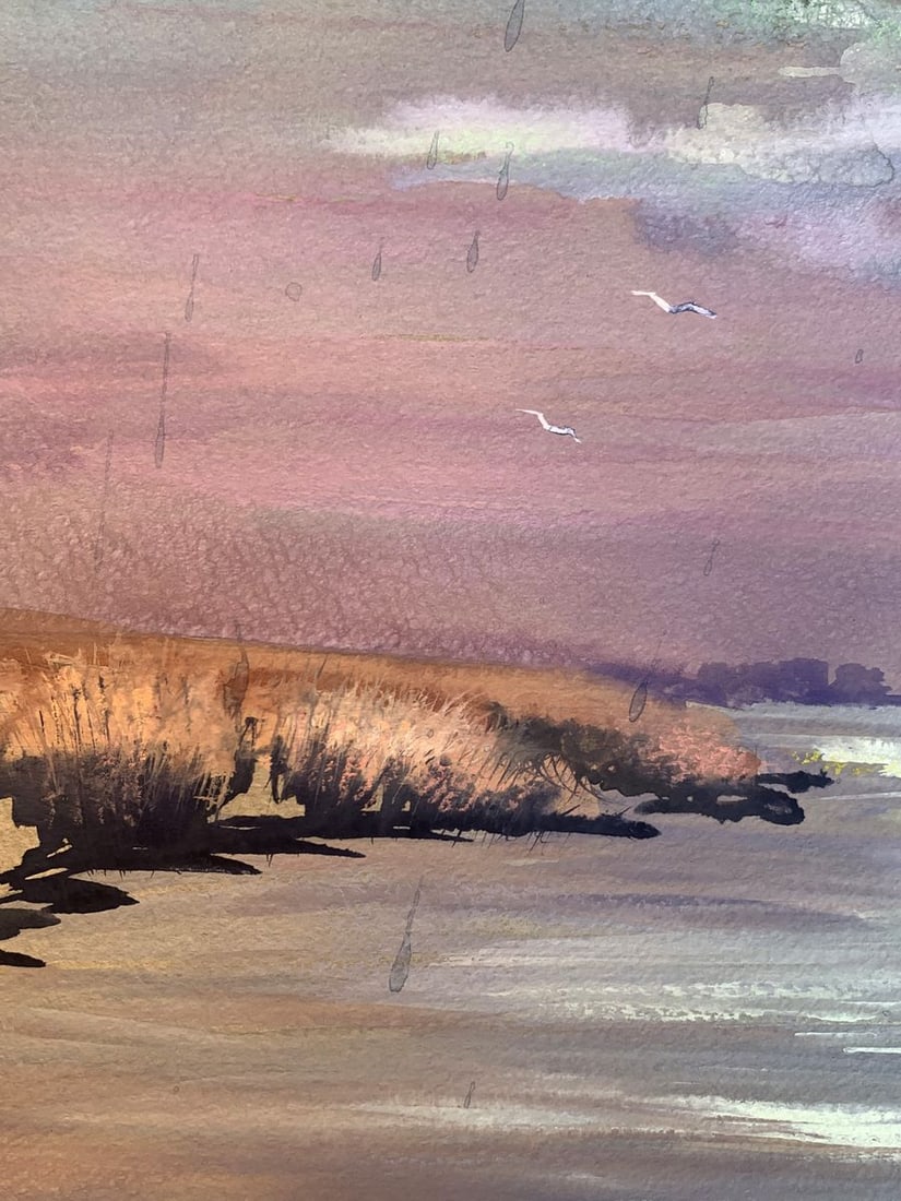 Watercolor painting Sunset on the spit Svetlana Gramm - 5
