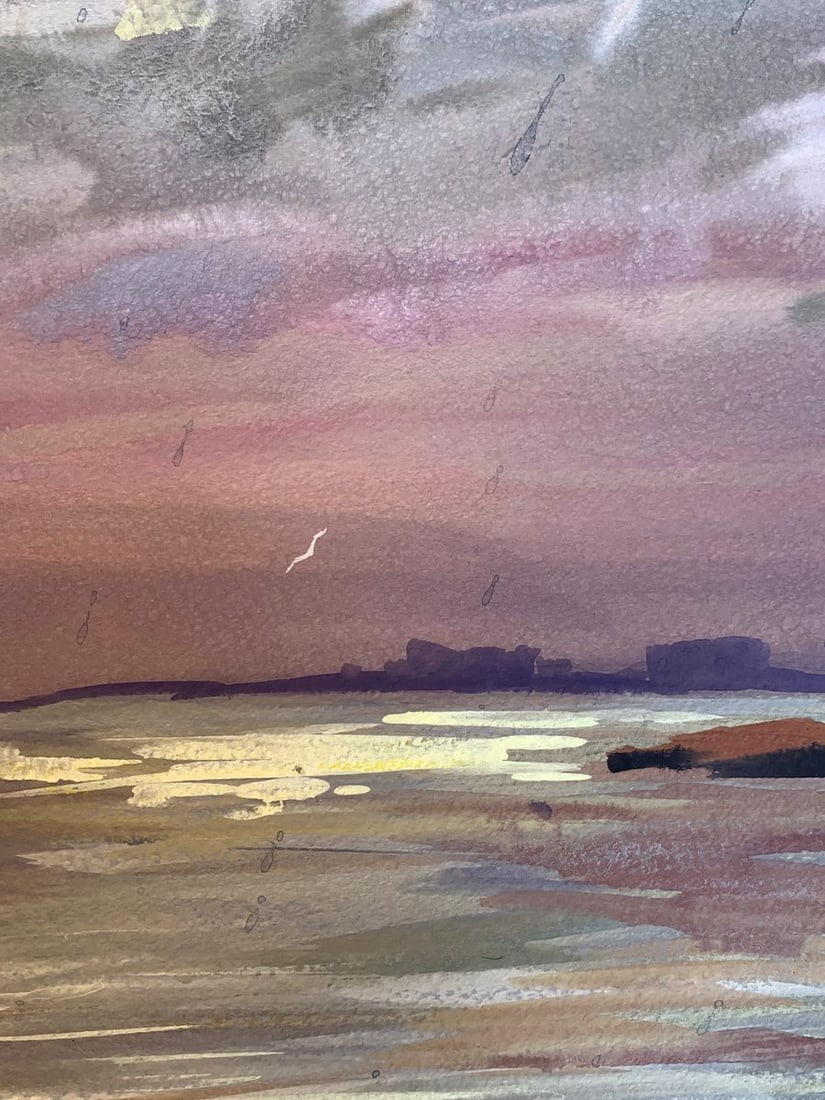 Watercolor painting Sunset on the spit Svetlana Gramm - 8