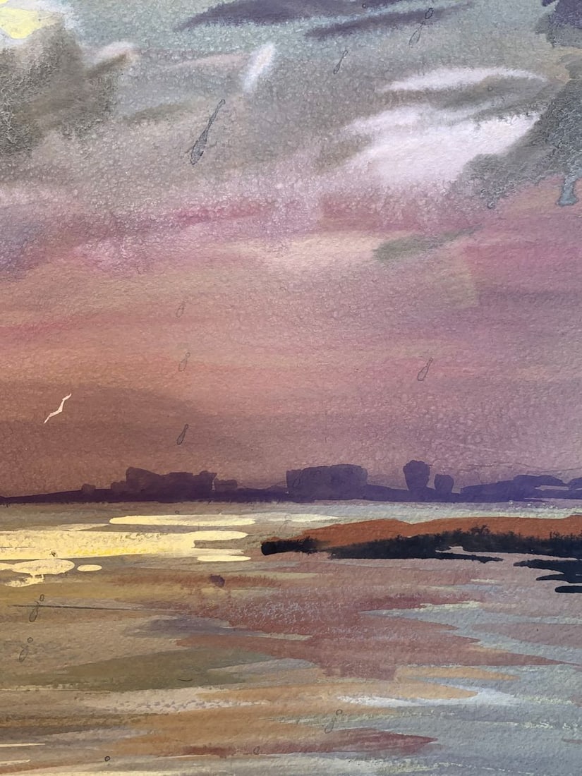 Watercolor painting Sunset on the spit Svetlana Gramm - 9