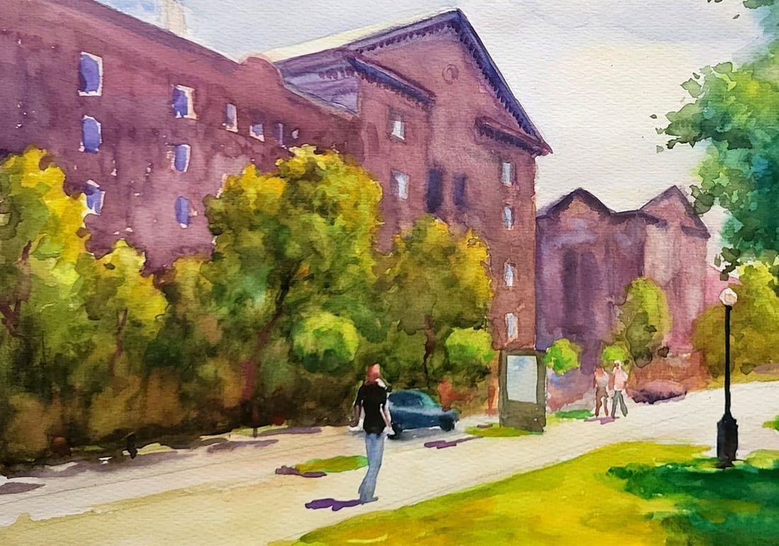 Watercolor painting Street in Kremenchuk Serdyuk Boris Petrovich - 4