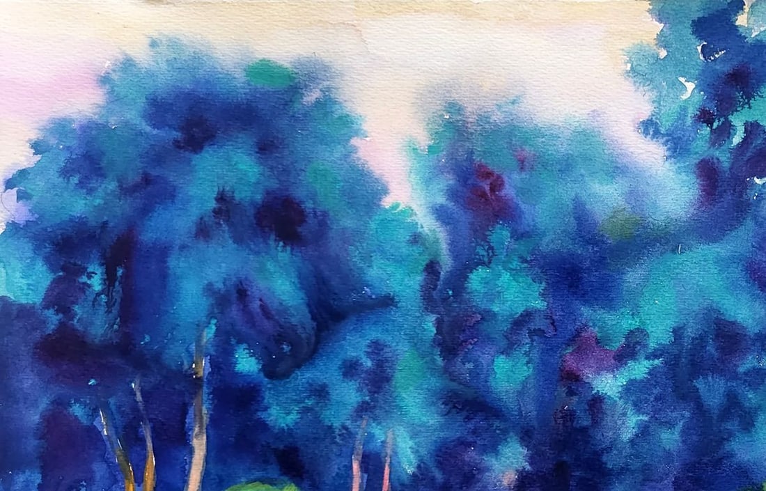 Watercolor painting Cold forest Serdyuk Boris Petrovich - 2