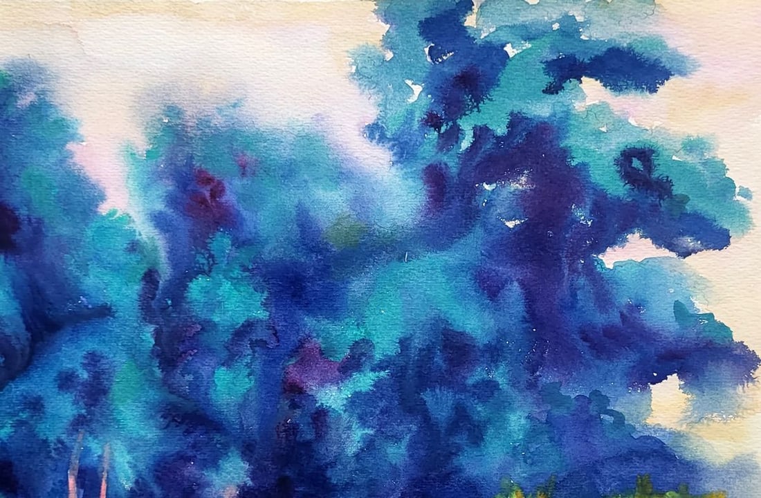 Watercolor painting Cold forest Serdyuk Boris Petrovich - 3