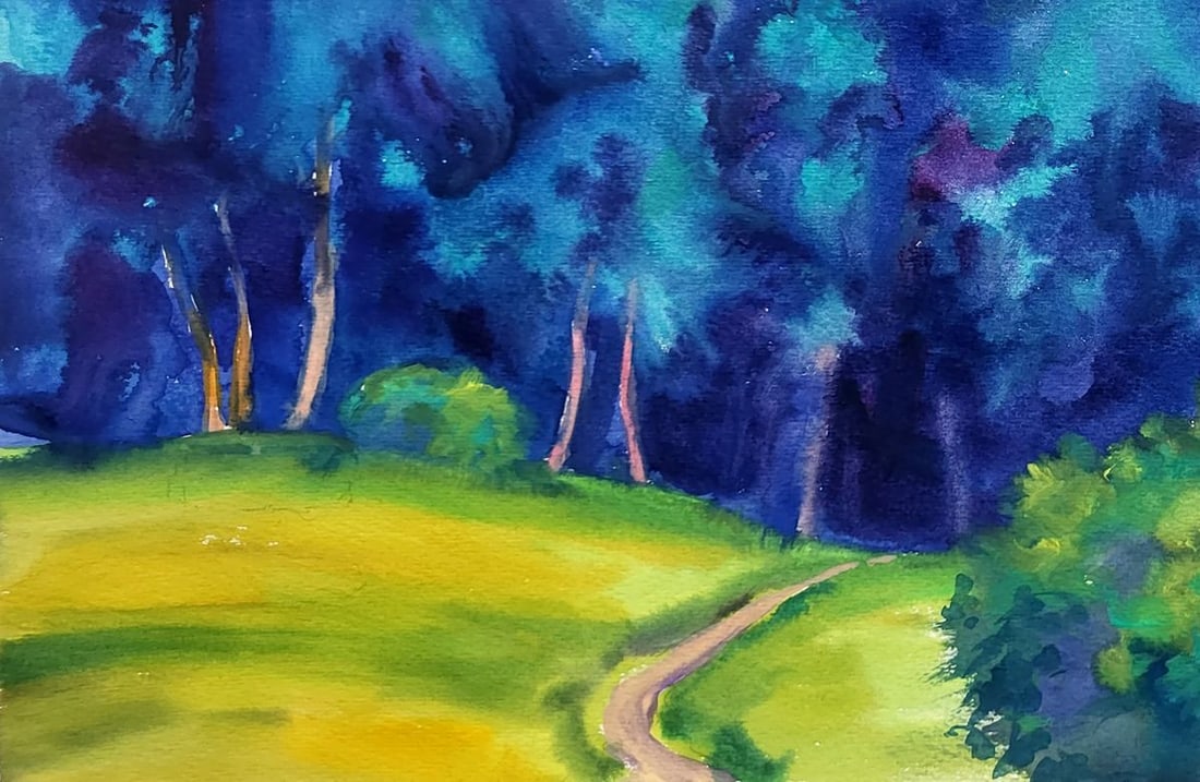 Watercolor painting Cold forest Serdyuk Boris Petrovich - 4