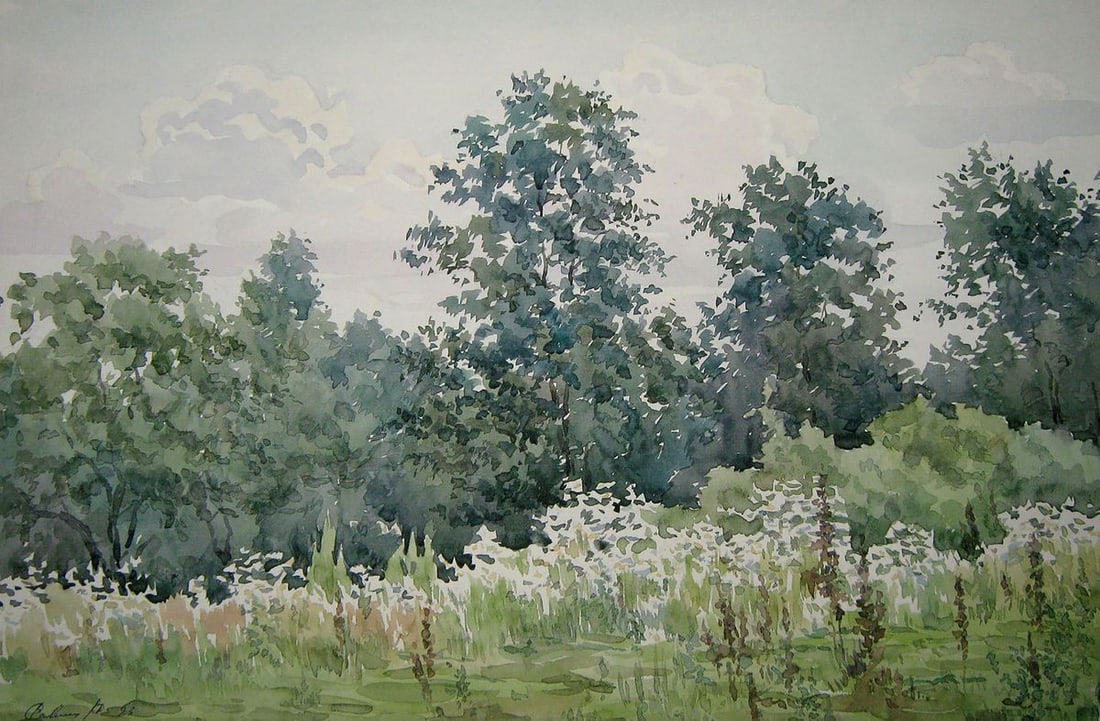 Watercolor painting Dense forest Kalebets Valery: Title: Watercolor painting Dense forest Kalebets Valery Description: Sav 190 *** ABOUT THIS PAINTING *** * TITLE: "Dense forest" * ARTISTS: Kalebets Valery * SIZE: 31x49 cm/'12.20x19.29 inches' * MEDI