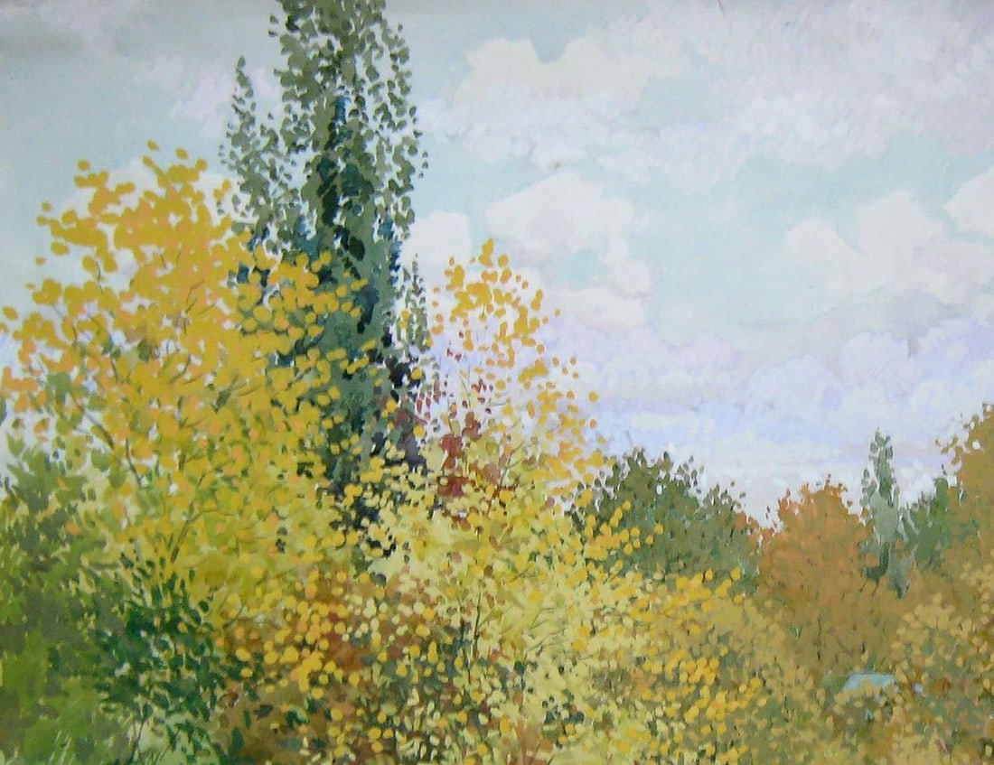 Watercolor painting Kamyanka River Kalebets Valery - 2