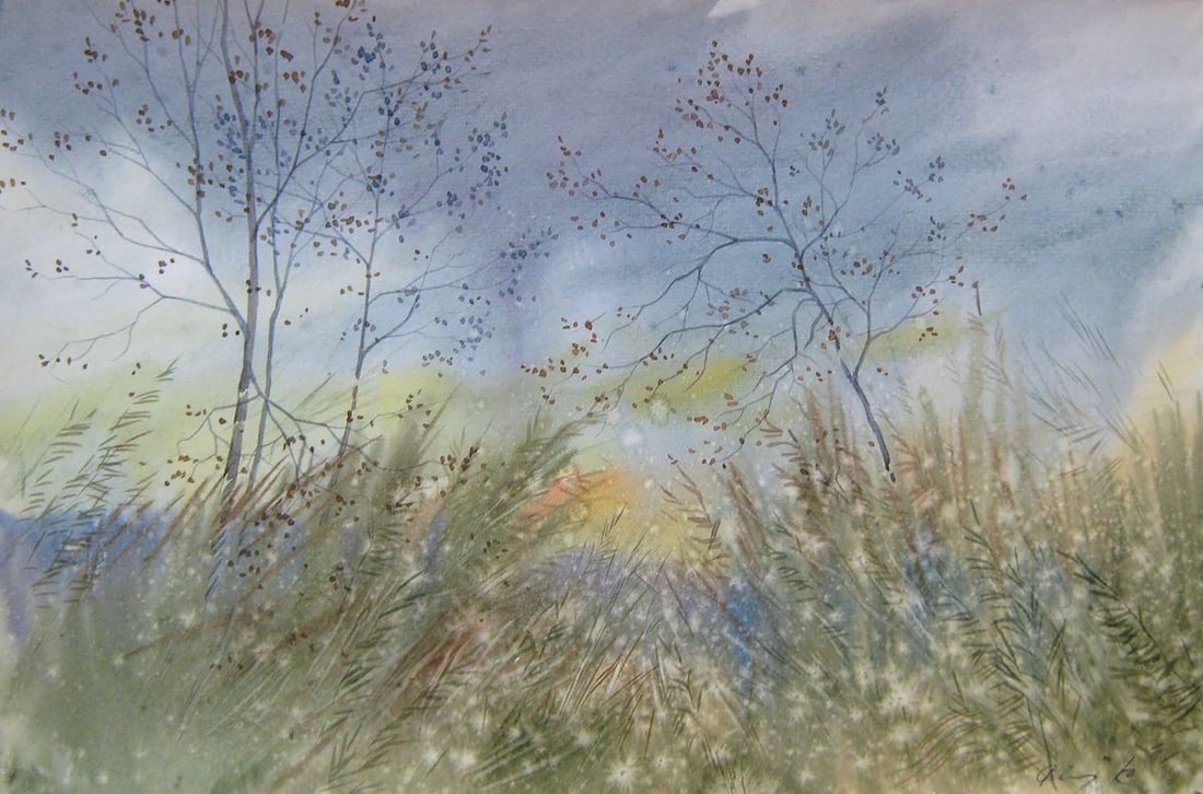Watercolor painting November Kalebets Valery: Title: Watercolor painting November Kalebets Valery Description: Sav 211 *** ABOUT THIS PAINTING *** * TITLE: "November" * ARTISTS: Kalebets Valery * SIZE: 30x45 cm/'11.81x17.71 inches' * MEDIUM: wate