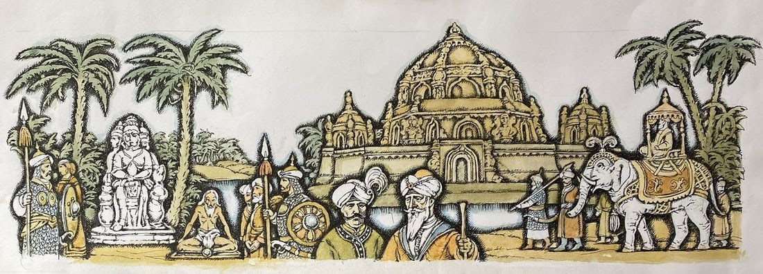 Watercolor, mascara, painting India Litvinov Oleg Arkad'yevich: Title: Watercolor, mascara, painting India Litvinov Oleg Arkad'yevich Description: Litv 824 *** ABOUT THIS PAINTING *** * TITLE: "India" * ARTISTS: Litvinov Oleg Arkad'yevich * SIZE: 16x51 cm/'6,29x20