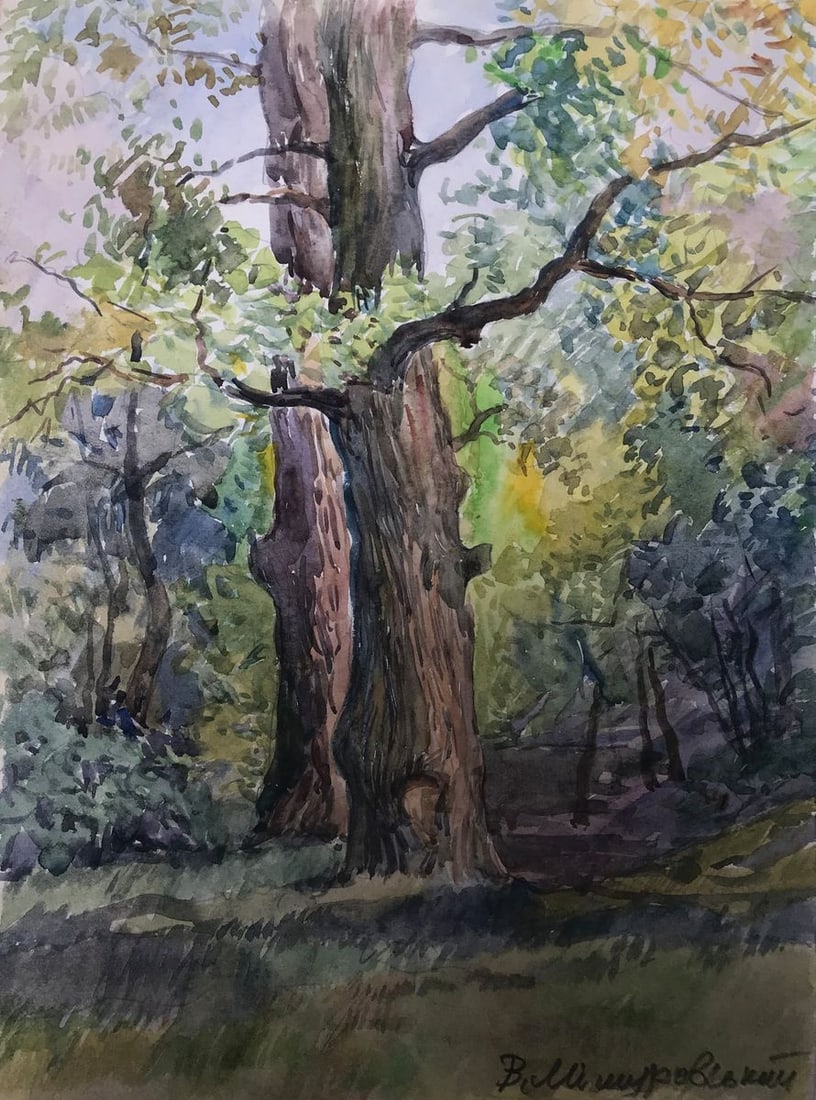 Watercolor painting Once upon a time in the forest Wihyrovskii Victor (1 of 11)