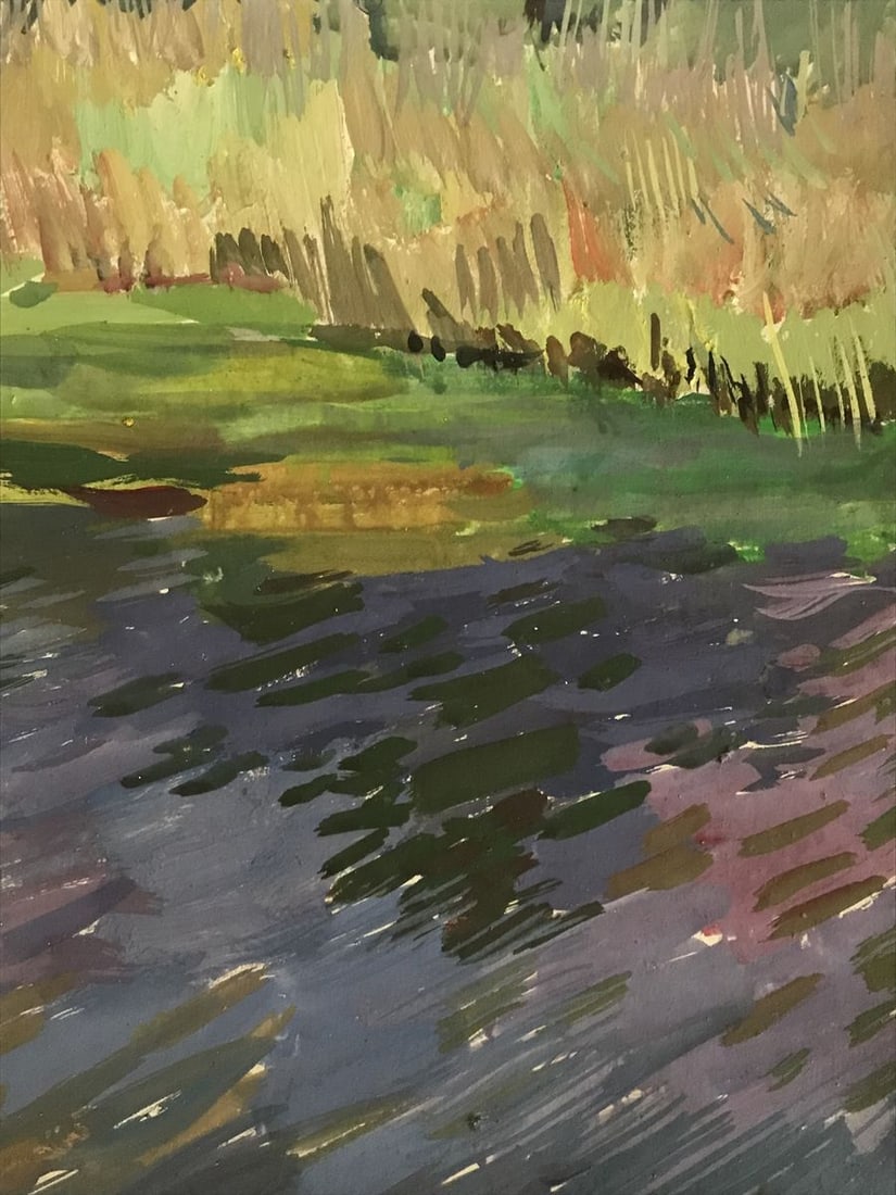 Watercolor painting On the outskirts of the city Unknown artist - 11