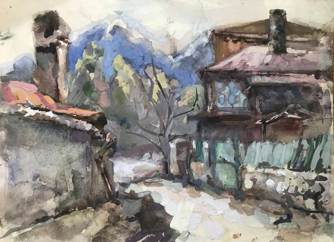 Watercolor painting Urban landscape Maksyuta O.: Title: Watercolor painting Urban landscape Maksyuta O. Description: AAA2278 Looking for a unique and stylish painting to add to your home decor. Check out our "Urban Landscape" painting! This beautifu