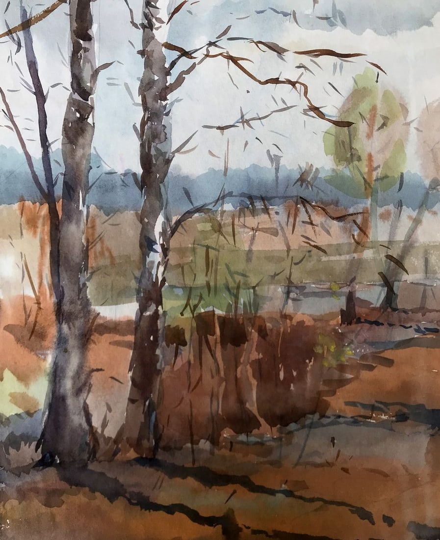 Watercolor painting Autumn day Litvinov Oleg Arkad'yevich: Title: Watercolor painting Autumn day Litvinov Oleg Arkad'yevich Description: AAA2868*** ABOUT THIS PAINTING **** TITLE: "Autumn day"* ARTISTS: Litvinov Oleg Arkad'yevich* SIZE: 28x35 cm/'11.02x13.77 