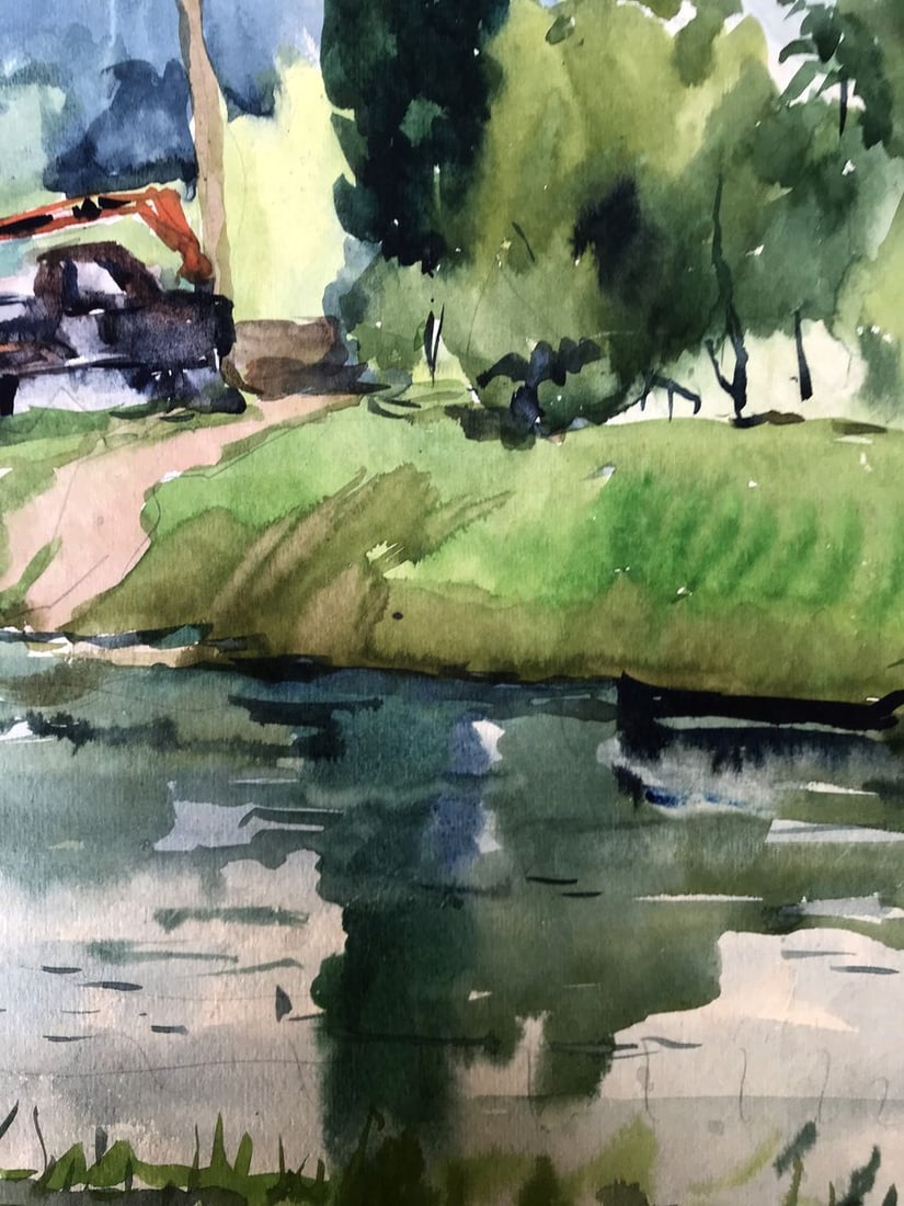 Watercolor painting House by the coast Litvinov Oleg Arkad'yevich - 10