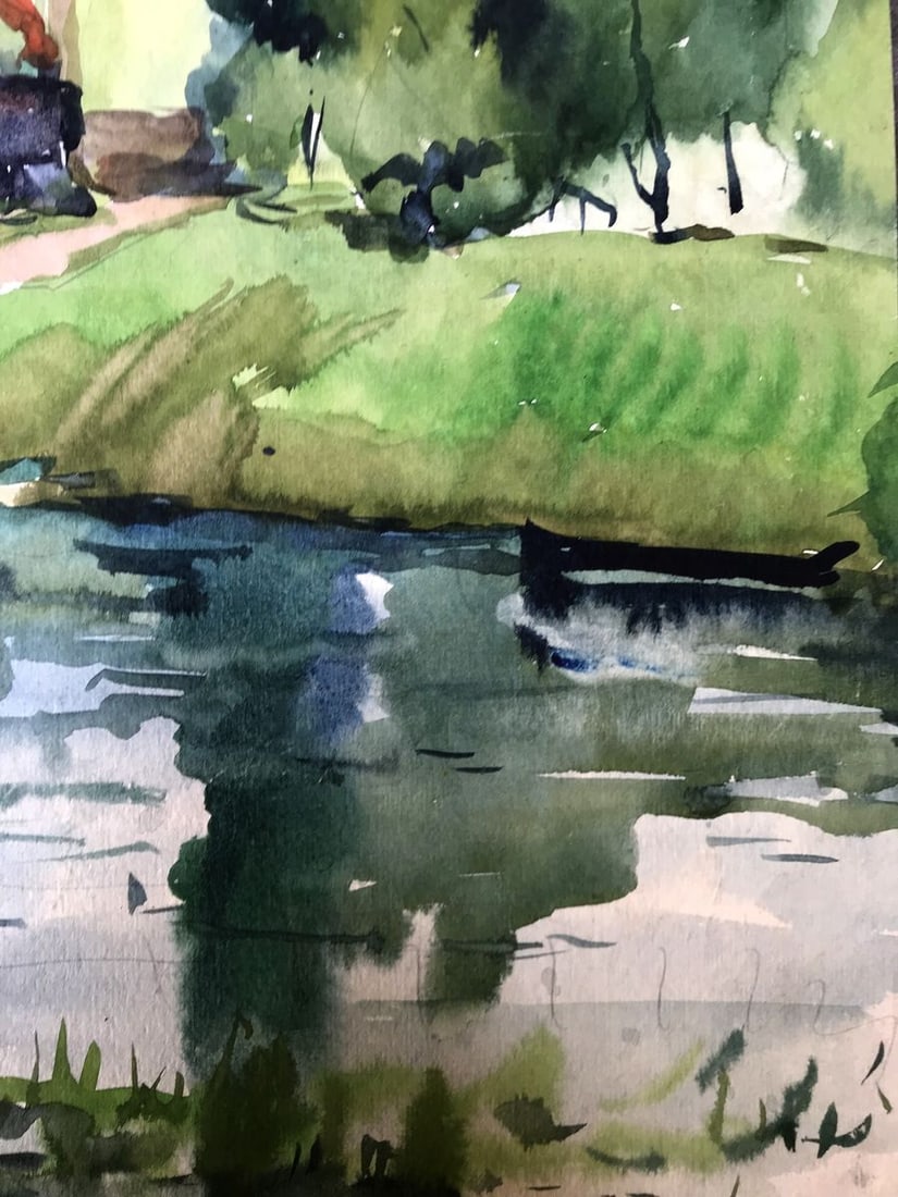 Watercolor painting House by the coast Litvinov Oleg Arkad'yevich - 11