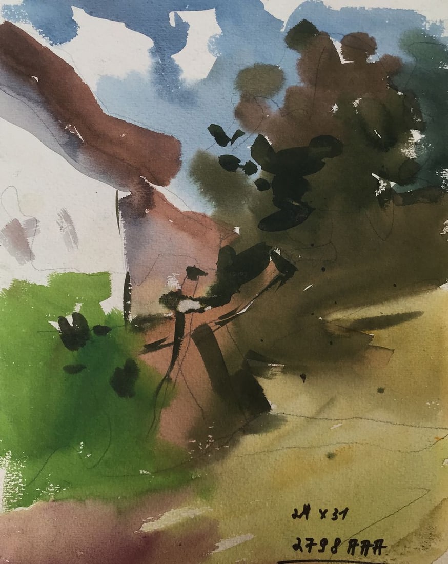 Watercolor painting Native home Litvinov Oleg Arkad'yevich - 12