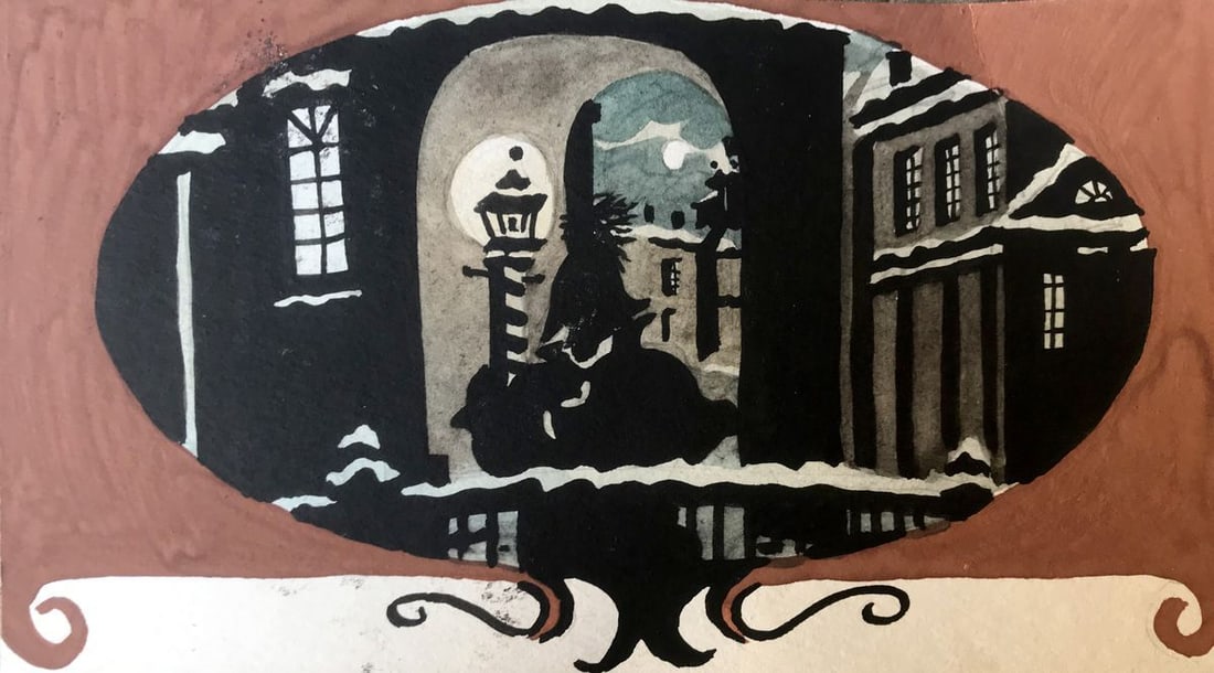 Watercolor painting City overseer Alexander Arkadievich Litvinov: Title: Watercolor painting City overseer Alexander Arkadievich Litvinov Description: AAA2942"The Town Warden" is a captivating watercolor painting that transports viewers into a serene and enchanting