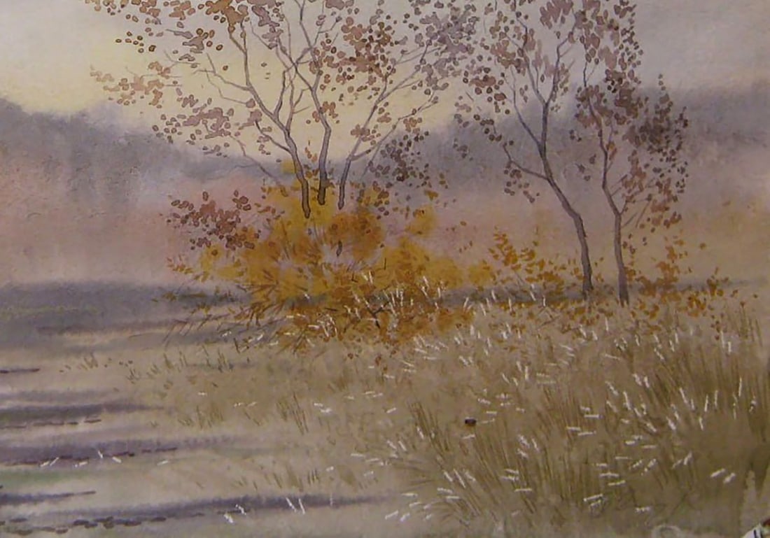 Watercolor painting The last days of autumn Valery Savenets - 2