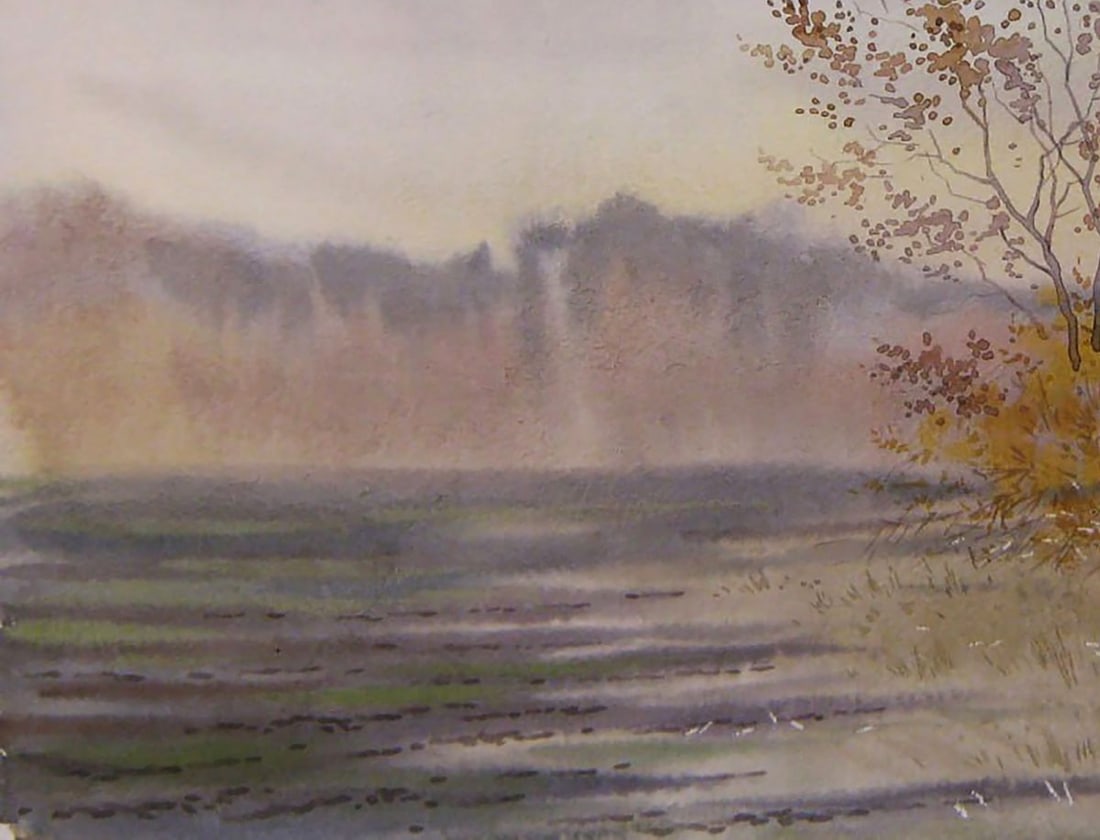 Watercolor painting The last days of autumn Valery Savenets - 3