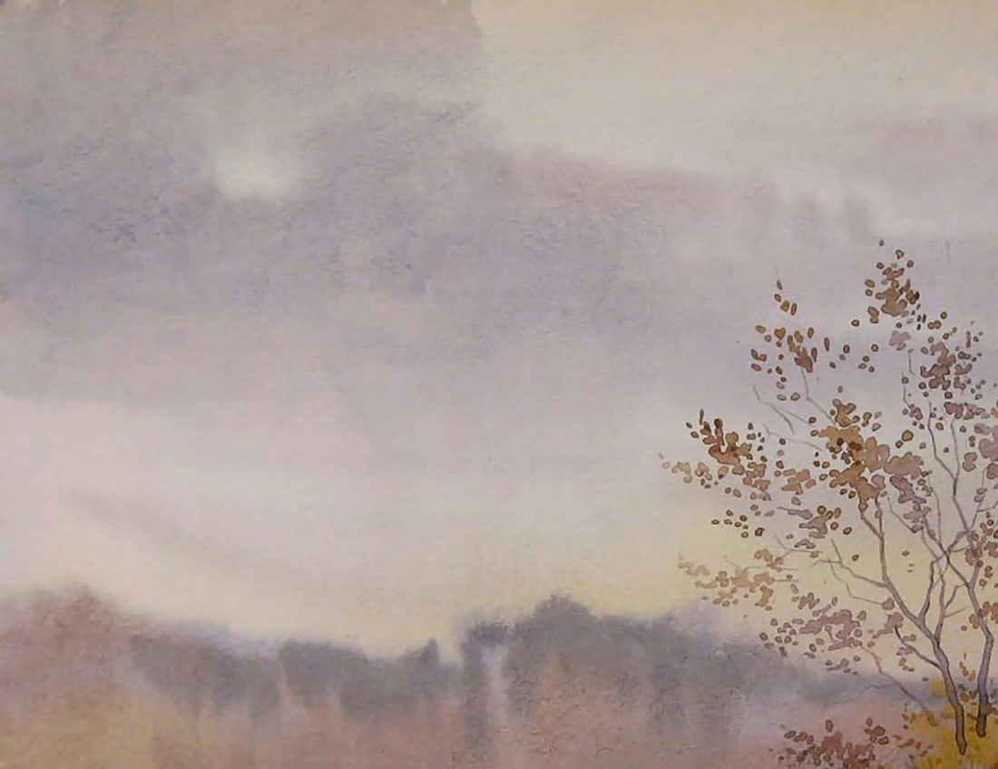 Watercolor painting The last days of autumn Valery Savenets - 4