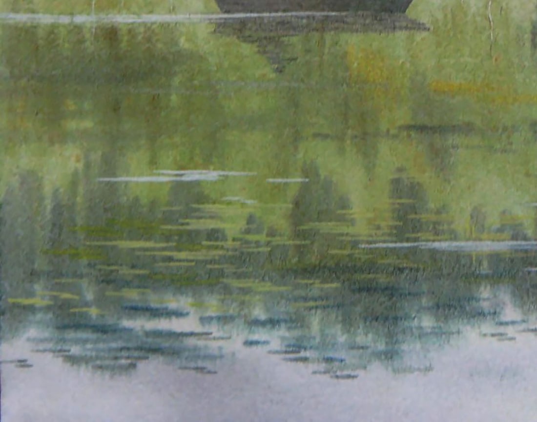 Watercolor painting A man is fishing on a boat Valery Savenets - 3