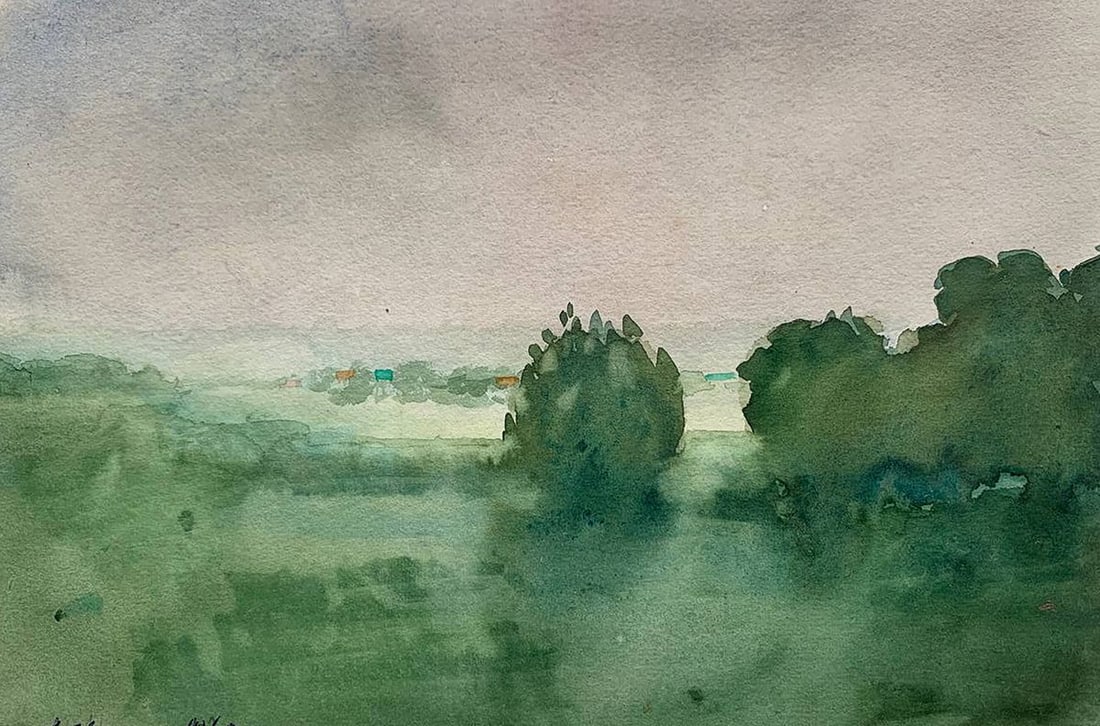 Watercolor painting Summer rain Ivan Tsyupka: Title: Watercolor painting Summer rain Ivan Tsyupka Description: 1772*** ABOUT THIS PAINTING **** TITLE: "Summer rain"* ARTISTS: Ivan Kirillovich Tsyupka* SIZE: 14x21 cm/'5.51x8.26 inches' * MEDIUM: w