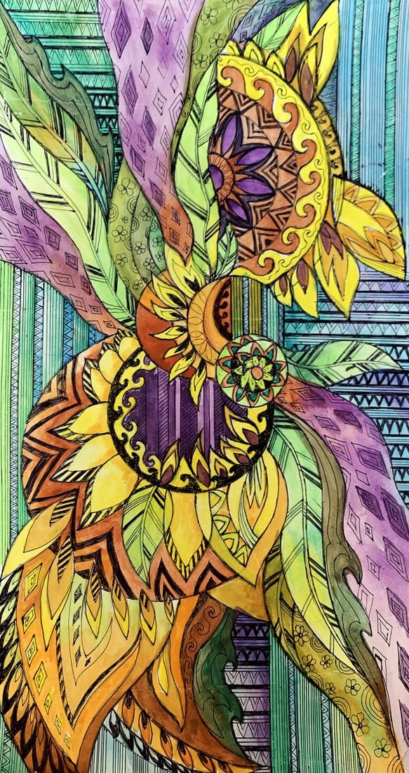 Watercolor painting Sunflowers Olga Ponomaryva (1 of 12)