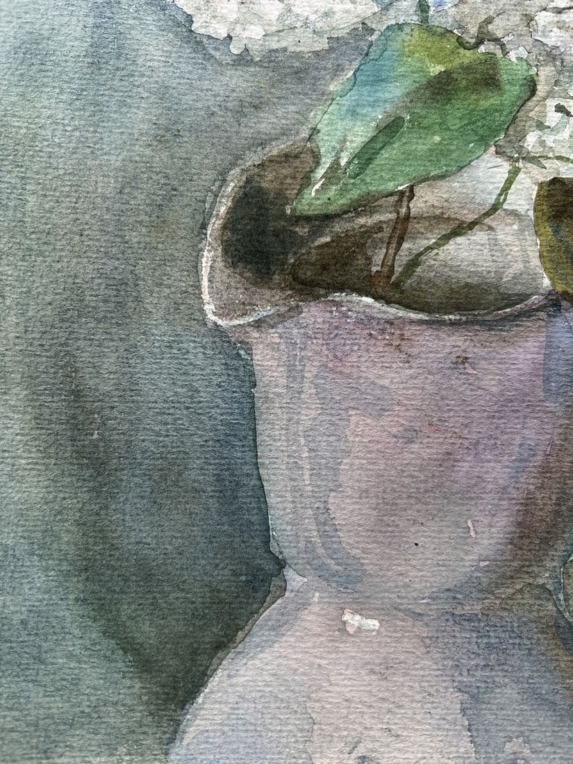 Watercolor painting White lilac V. Mishurovsky - 6