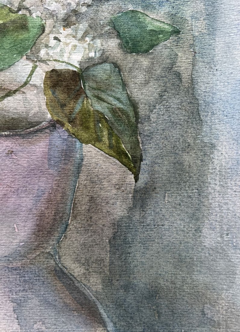 Watercolor painting White lilac V. Mishurovsky - 7