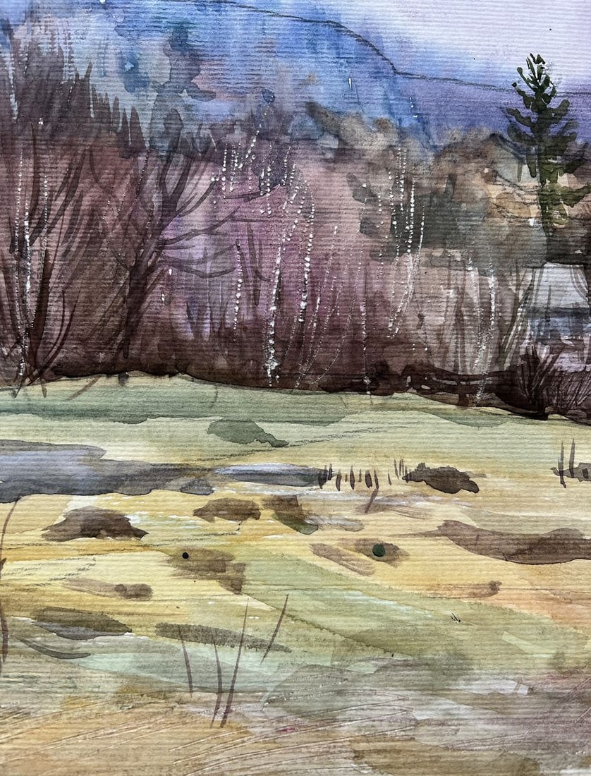 Watercolor painting A village in the mountains V. Mishurovsky - 5