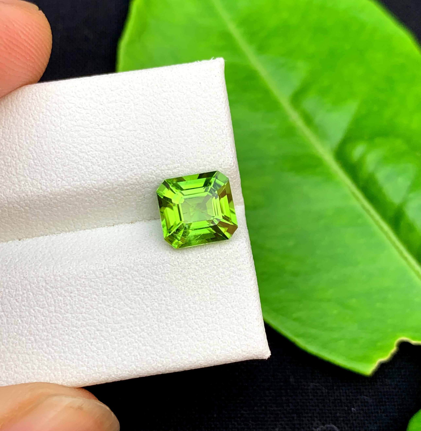 Natural Peridot Gemstone: 2.35 ct Asscher Cut, Pakistan - 6