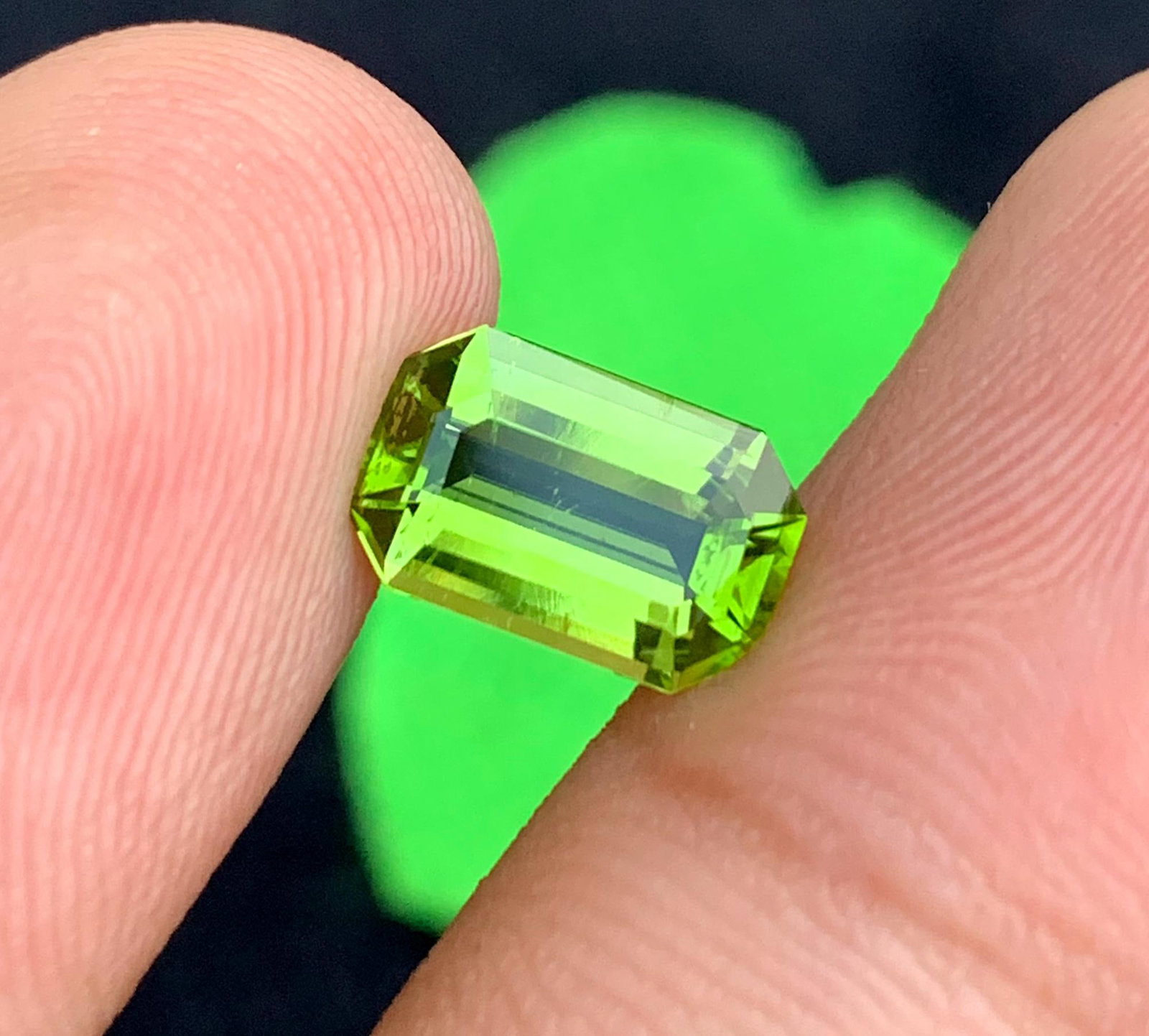 Emerald Cut Peridot Gemstone: Natural August Birthstone, Pakistan Origin - 6